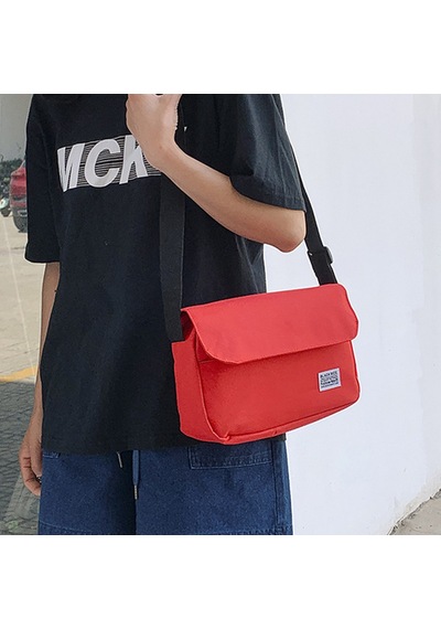 Dachuang "günlük Kullanım Ve Seyahat İçin Flep Kapanışlı Katı Siyah Naylon Crossbody Çanta" Red
