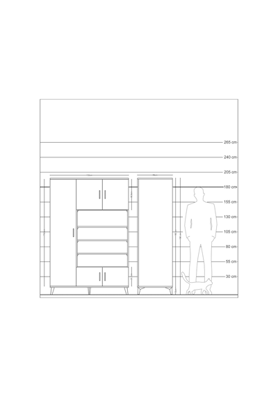 Kronos Dolap 10 Raflı 5 Kapaklı 132x59x195 Antrasit-antrasit/... Antrasit