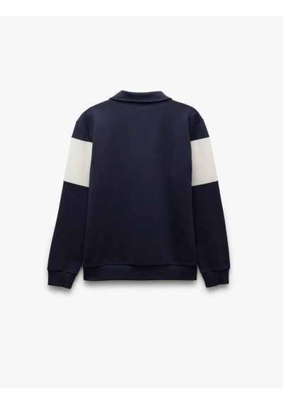 Koton Pamuklu Renk Bloklu Uzun Kollu Yarım Fermuarlı Sweatshirt Lacivert 5sam70034mk Lacivert Koton Pamuklu Renk Bloklu Uzun Kollu Yarım Fermuarlı Sweatshirt Lacivert 5sam70034mk Lacivert