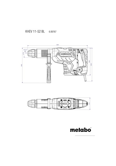 Metabo 600767500 Khev 11-52 Bl 18.8j Kömürsüz Pnomatik Kırıcı Delici