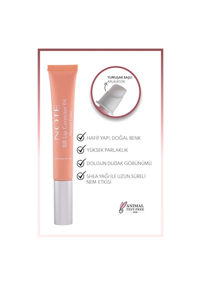 Note Cosmetique Bb Lip Corrector Renk Eşitleyici Ve Nemlendirici Dudak Parlatıcısı - 04 - Turuncu