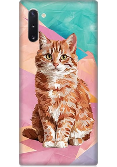 Samsung Galaxy Note 10 Uyumlu Renkli Kedi Desenli Silikon Kılıf