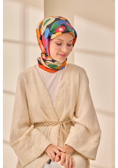 Silk Home Aura Eşarp 140003-17 Turuncu, Yeşil, Sarı, Siyah, Mor, Pembe