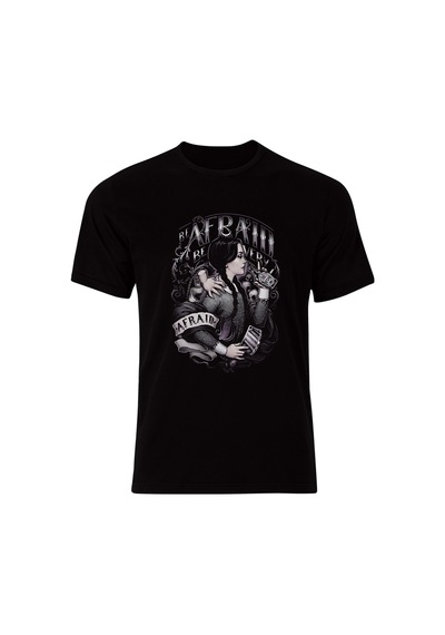 Wednesday Baskılı Özel Tasarım Unısex Tshirt SIYAH