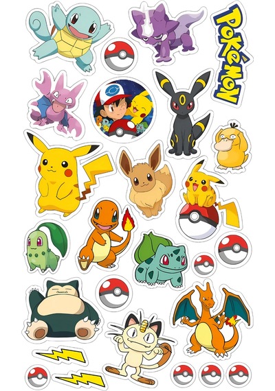 Yenilebilir Şekerli Kağıt Baskısı Cupcake Ve Pasta Resim Baskı Pokemon Temalı 07