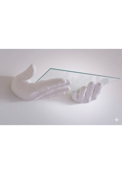 3d Baskı Dekoratif El Şeklinde Raf Ayağı 2 Adet - Modern Duvar Rafı Tutucu