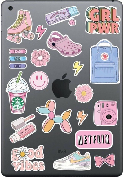 Pinky Temalı Sticker Seti Laptop Ajanda Pc Tablet Telefon Defter Etiket Bullet Journal Diğer