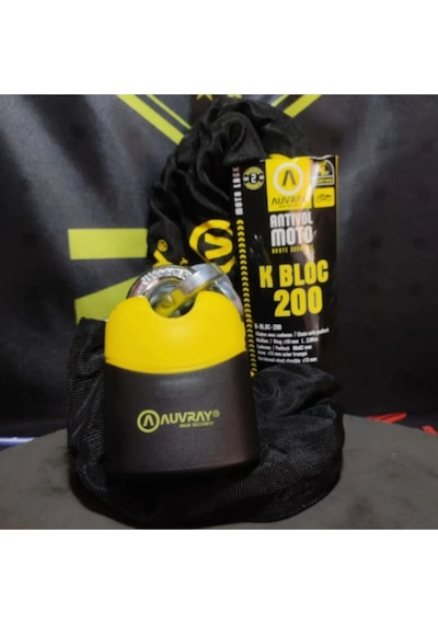 Motosiklet K-bloc 200 Cm Zincir Kilit Kesilmeye Dayanıklı Motor Kilidi 2mt