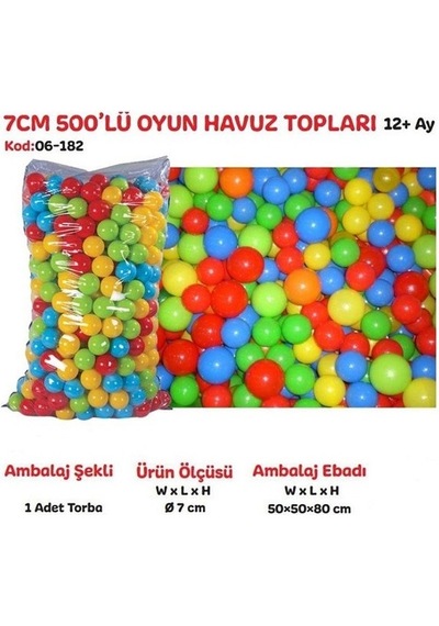 Baby Marine Oyun Havuzu Topları 7 Cm 500 Lü - Şişme Havuz Topu