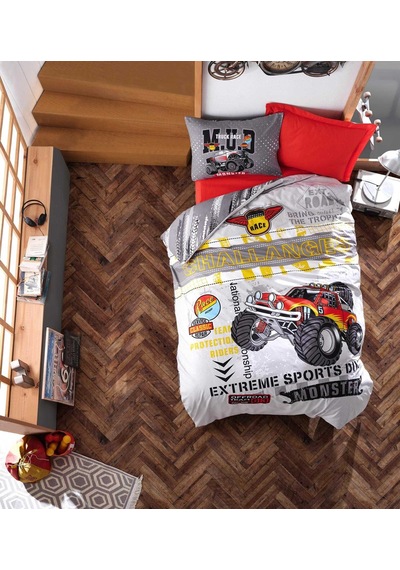 Cotton Box Genç Ranforce Nevresim Takımı Tek Kişilik Monster Kır