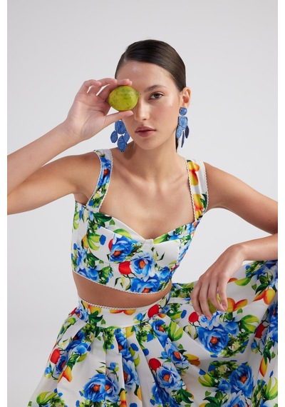 Holly Lolly Gloplu Desenli Askılı Ravello Büstiyer Mavi