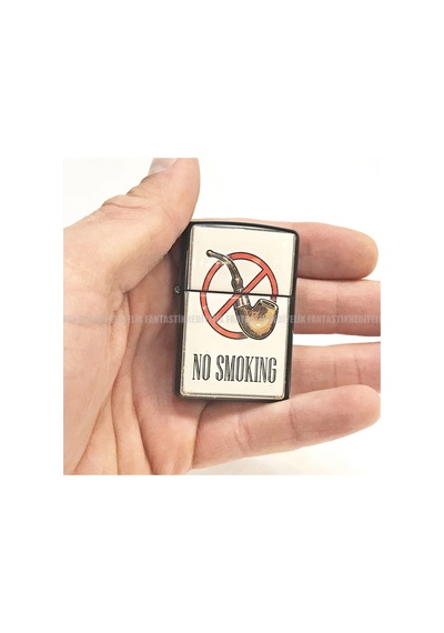 Pipo Pipe No Smoking Mat Siyah Kapaklı Benzinli Çakmak