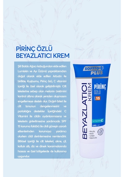 Softto Plus Pirinç Özlü Beyazlatıcı Vücut Kremi 100 Ml - Cilt Tonu Eşitleyici