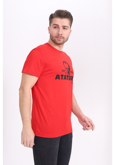Toontoy Unisex Atatürk Baskılı Tişört Kırmızı