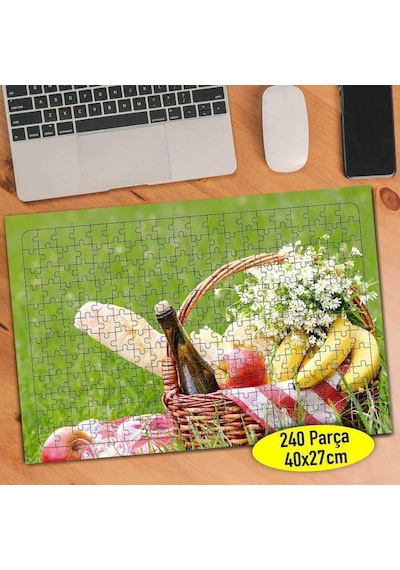 Meyveli Piknik Sepeti 240 Parça Puzzle Yapboz-95108872