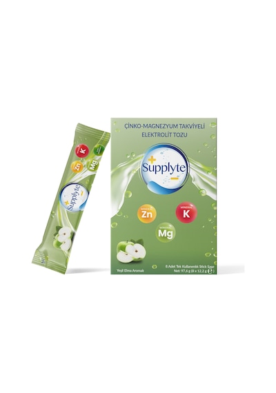 Supplyte Elma Aromalı Elektrolit Tozu 8 x 12 G