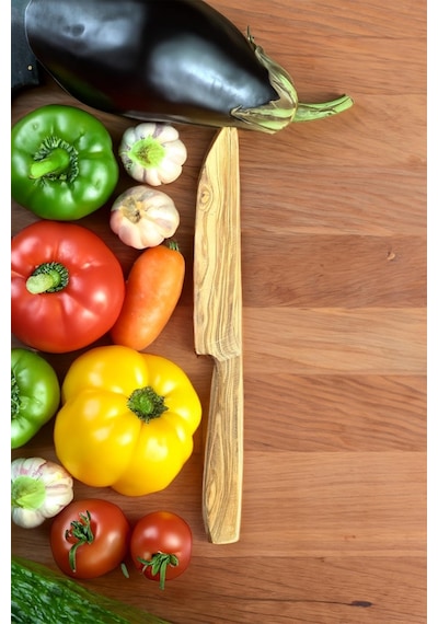 Zeytin Ağacı Bıçak 21 Cm El Yapımı Ahşap Bıçak Doğal Ağaç Bıçak