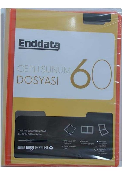 Enddata Ön Cepli Sunum Dosyası 60'lı Turuncu 1260-18