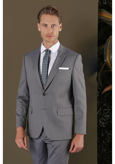 Efor Tk 877 Slim Fit Füme Klasik Takım Elbise Füme