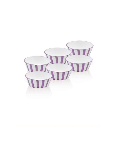 The Mia Joy0023 Joy Çorba Kasesi 6 Lı Set Mor 14 Cm Renkli