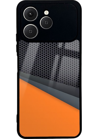 Tecno Spark 40 Turuncu Çapraz Tasarımlı Glossy Telefon Kılıfı Çok Renkli
