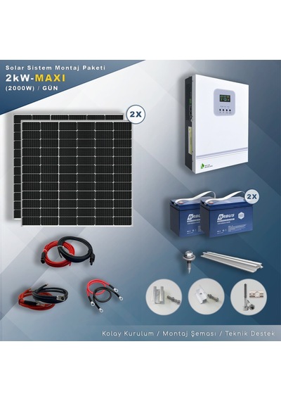 Matech 2 Kw Maxı Solar Paket Sistem 2000w/gün