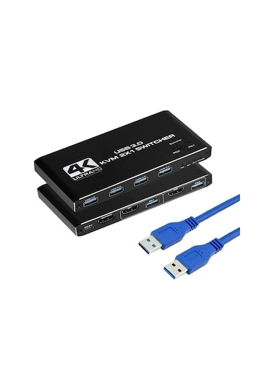 4kvm421 Kvm Switch 2x1 Hdmı 2.0 4k Ultra Hd 2160p Usb 3.0 Hdcp 2.3 Hdr10 400mhz Hız