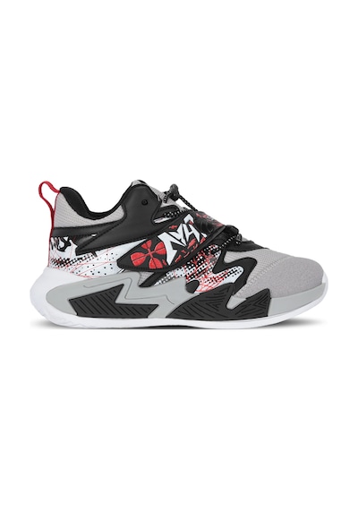 Slazenger Knıght I Unisex Çocuk Cırt Cırtlı Gri / Kırmızı Günlük Spor Ayakkabısı
