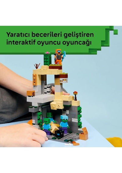 LEGO® Minecraft® Zombi Zindanı 21587 - 8 Yaş ve Üzeri Çocuklar için 3 Zombi Figürü İçeren Yaratıcı Oyuncak Yapım Seti (284 Parça)
