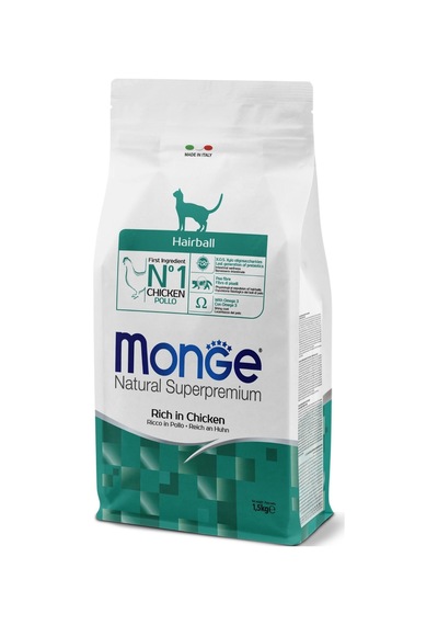 Monge Hairball Tavuklu Tüy Yumağı Önleyici Yetişkin Kedi Maması 1,5 Kg
