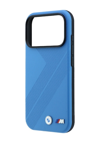 Apple Uyumlu iPhone 18 Pro Uyumlu Kılıf Bmw Lisanslı M-safe Özellikli M Logolu Lastik İzi Desenli Kapak Mavi