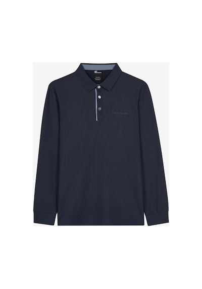 Skechers M Long Sleeve Waffle Polo Erkek Lacivert Polo Tişört S2620148-4347