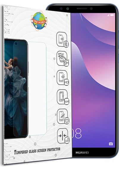 Huawei Y7 2018 ile Uyumlu Temperli Ekran Koruyucu Kırılmaz Cam
