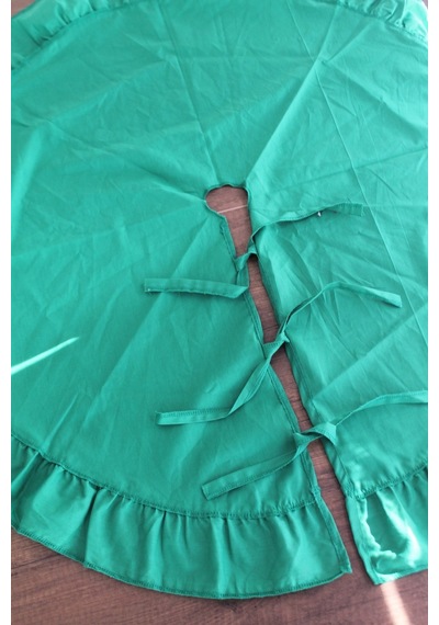 Yeşil Pileli Yılbaşı Ağaç Altı Örtü 100 Cm - Christmas Tree Skirt