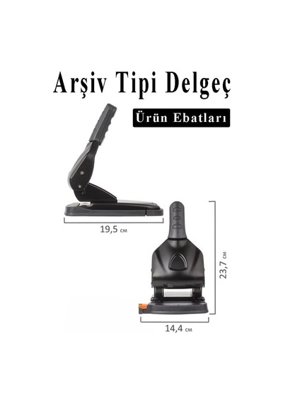 Büyük Delgeç 65 Yaprak Kapasiteli 1 Adet Arşiv Tipi Kollu Delgeç Metal Perfaratör Profesyonel Kağıt Delici Delge Genel