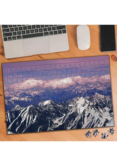Bulutlu Havada Karlı Dağlar 240 Parça Puzzle Yapboz-74849