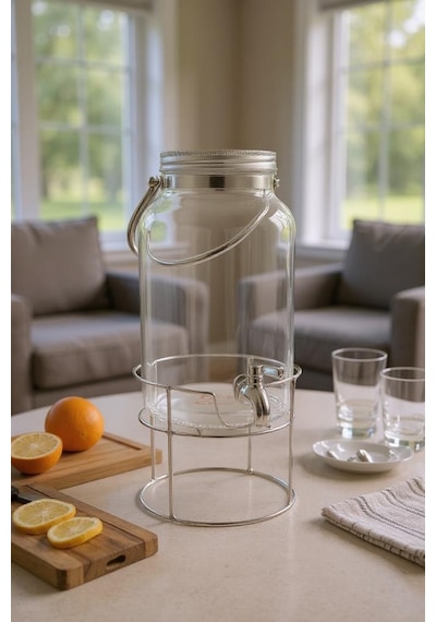 Bambum Crystal - Metal Standlı Cam Sebil 6l