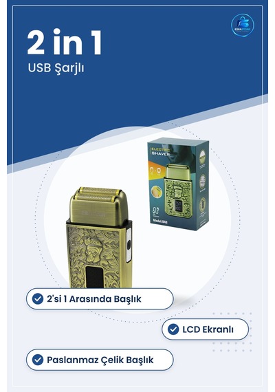 Usb Şarjlı 2in1 Seyahat Taşınabilir Traş Makinesi Lcd Ekranlı Yüz