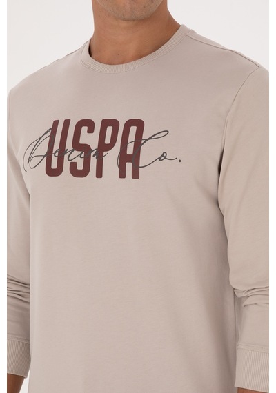 U.S. Polo Assn. Erkek Regular Fit Bisiklet Yaka Taş İnce Sweatshirt 50315570-VR049