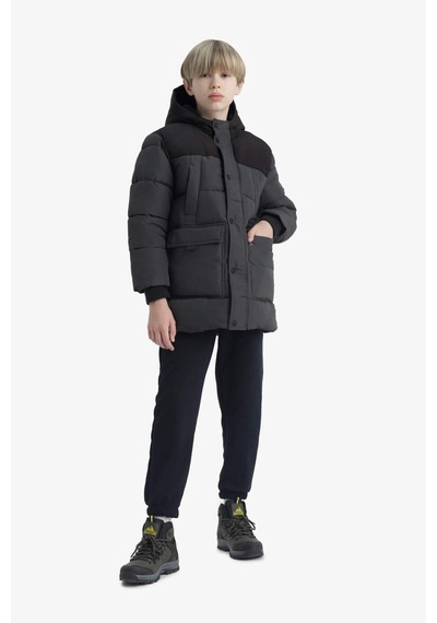 Defacto Erkek Çocuk Su Geçirmez Kapüşonlu Polar Astarlı Parka E9373a825wnar15 Antrasit