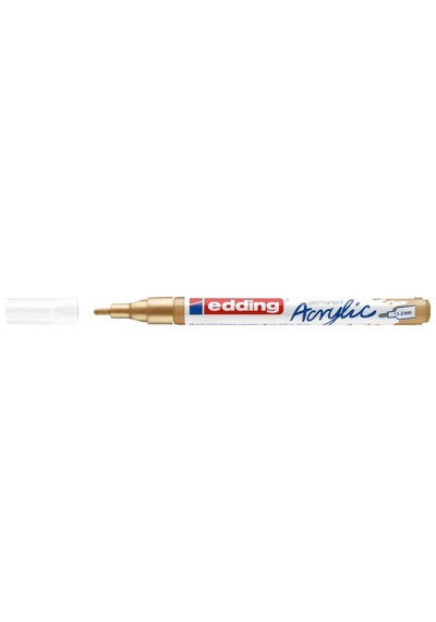 Edding 5300 Akrilik Markör İnce - Altın - 1 Su Geçirmez Akrilik Markör - İnce Yuvarlak Uçlu 1-2 Mm