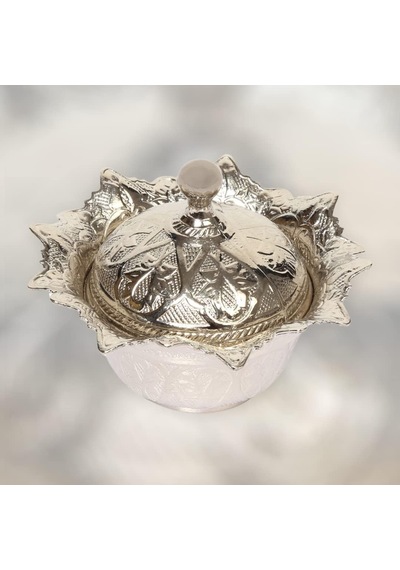 Kapaklı Metal Şekerlik Osmanlı Motifli Gültaş Küçük Sunum Kasesi, Çikolata Ve Lokum Kabı Kahve Sunumları İçin Dekoratif Şekerlik Gümüş Rengi Çok Renkli Kapaklı Metal Şekerlik Osmanlı Motifli Gültaş Küçük Sunum Kasesi, Çikolata Ve Lokum Kabı Kahve Sunumları İçin Dekoratif Şekerlik Gümüş Rengi Çok Renkli