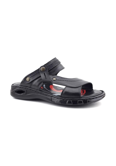Forelli 40507 Anatomik Deri Erkek Sandalet Siyah