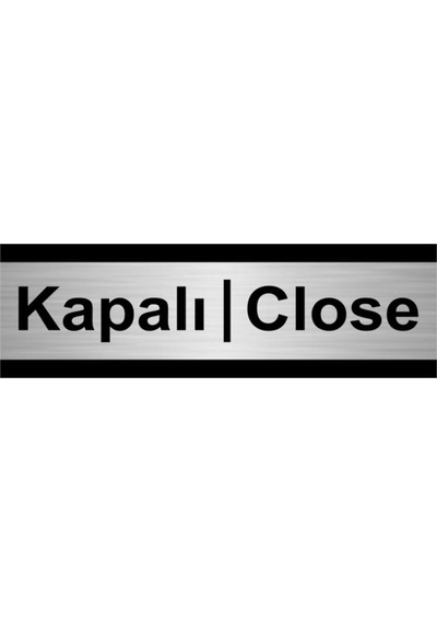 Kapalı-close 5x20cm Gümüş Renk Metal Yönlendirme Levhası