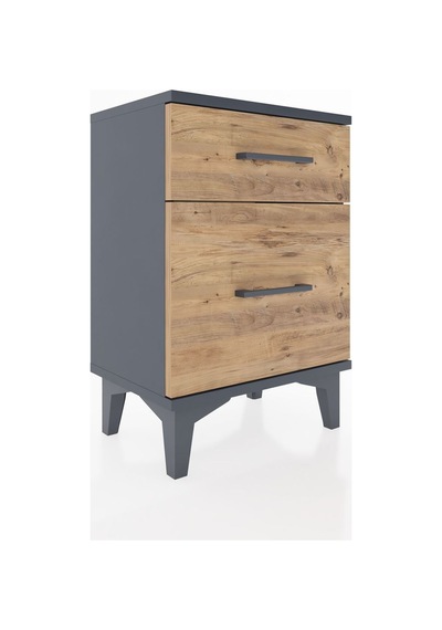 Arges Komodin 2 Çekmeceli 44x30x64 Antrasit-çam Antrasit
