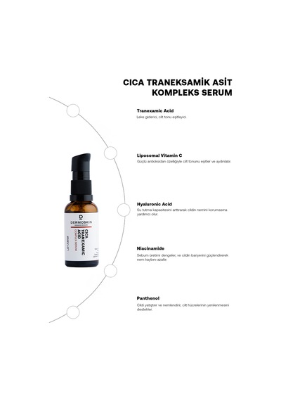 Yaşlanma Ve Kırışıklık Karşıtı Leke Renk Açıcı Traneksamik Asit Kompleks Serum 30ml