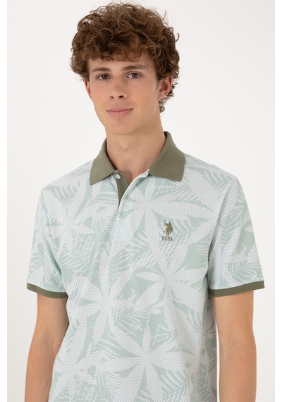 U.S. Polo Assn. Erkek Regular Fit Polo Yaka Su Yeşili Tişört 50306854-VR048