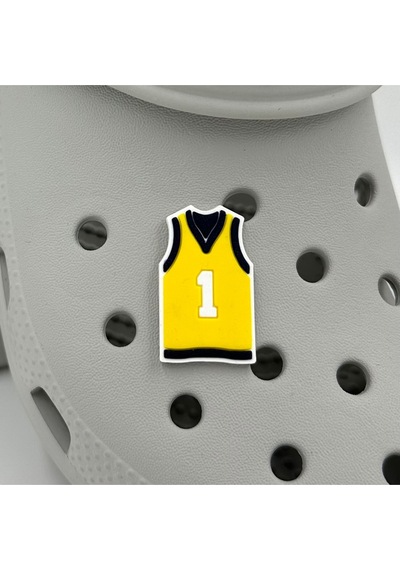 Crocs Terlik Süsü Ve Aksesuarı , Çanta Süsü Jibbitz 3d Basket Forması 04 Figür Logo Aksesuar Lacivert-sarı-beyaz Crocs Terlik Süsü Ve Aksesuarı , Çanta Süsü Jibbitz 3d Basket Forması 04 Figür Logo Aksesuar Lacivert-sarı-beyaz