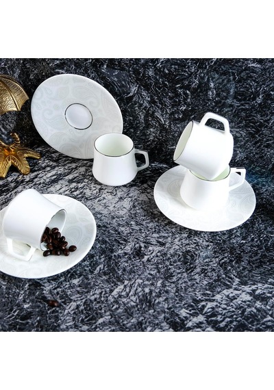 Paisley White Altı Kişilik Kahve Fincan Takımı 80 Ml Çok Renkli