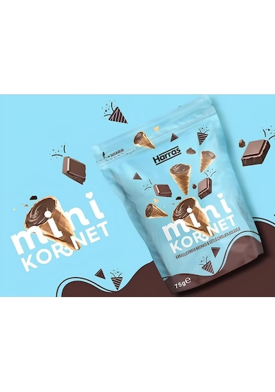 Kakaolu Fındık Kreması Ve Sütlü Çikolata Dolgulu Mini Kornet 75 Gr X 4 Adet